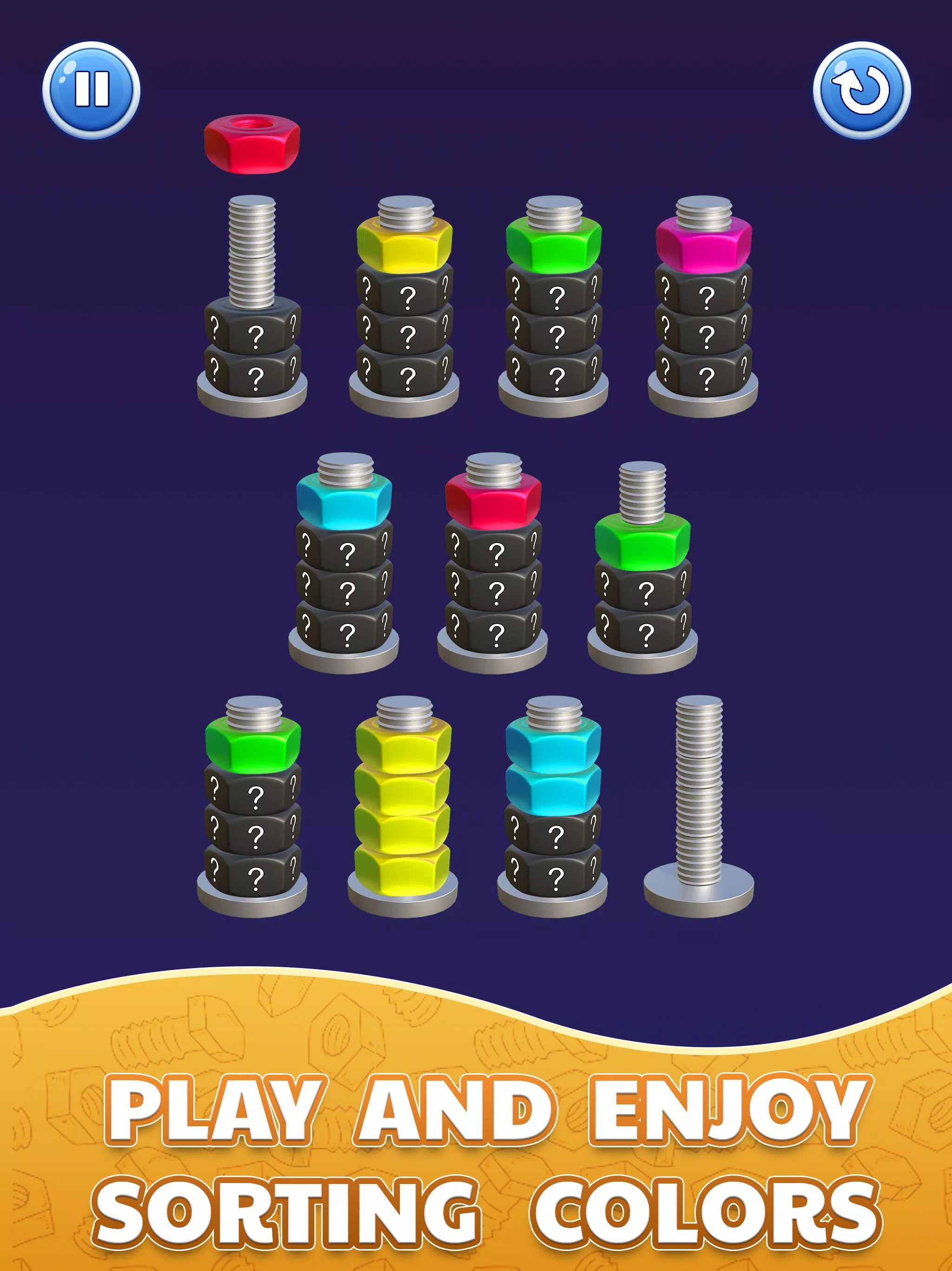 Nuts Stack 3D: Sorting Puzzle