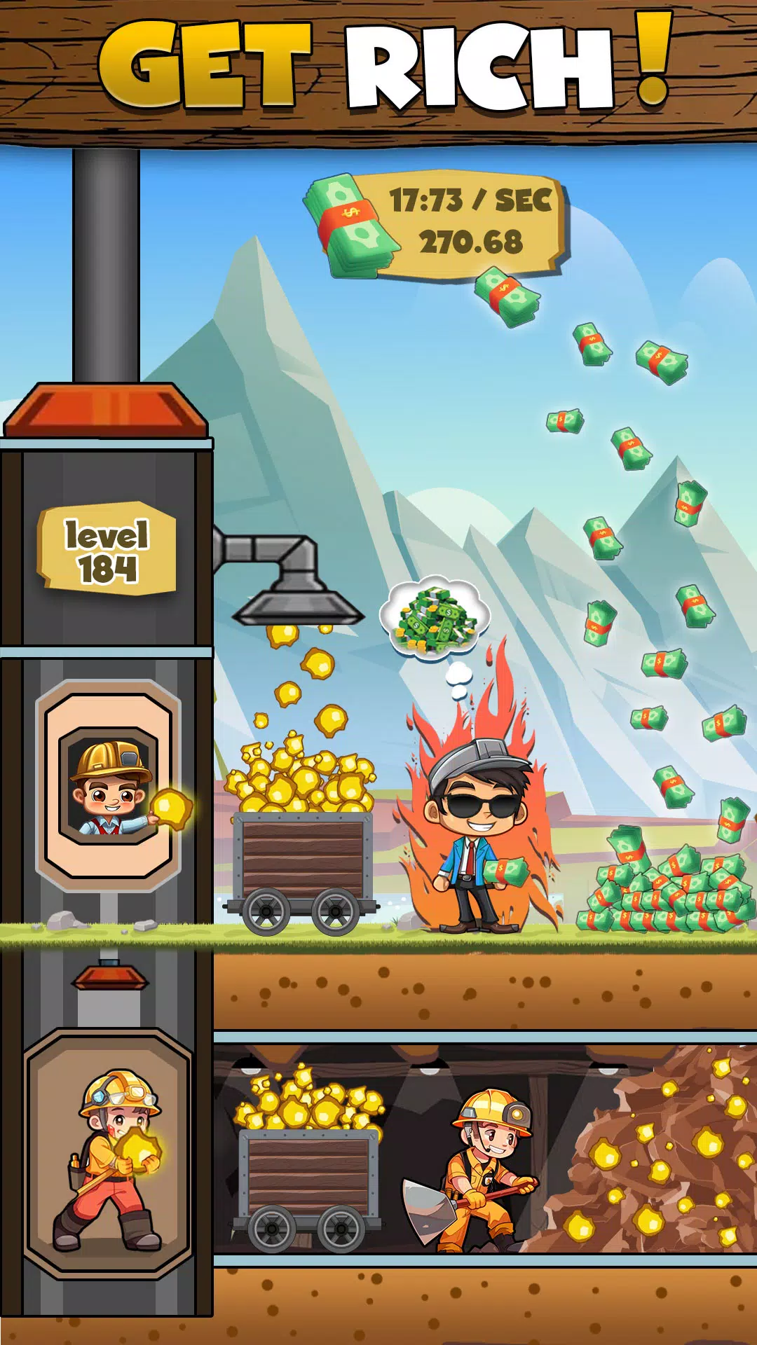 Miner Clicker: Idle Gold Mine Tycoon. Mining Game Game for Android