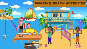 ふり遊びビーチ生活：楽しい街のピクニックゲーム ポスター