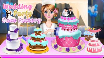 Bruiloft feest cake fabriek-poster