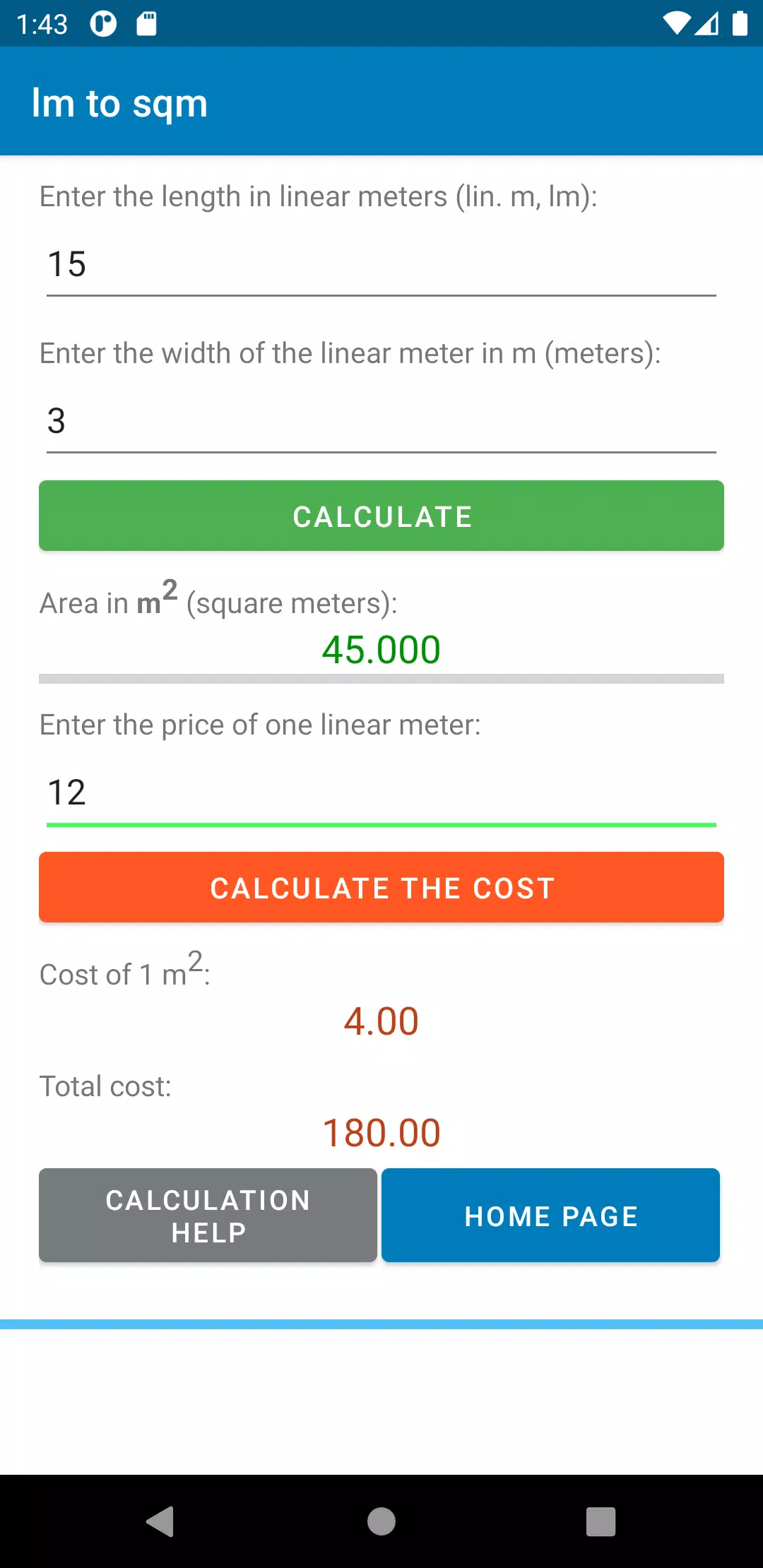 Mètre linéaire - m2 - calculat APK pour Android Télécharger