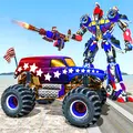 US Police Monster Truck Robot Transform