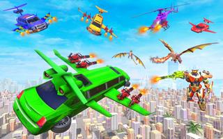 Flying Limo Robot Car Games captura de pantalla 1