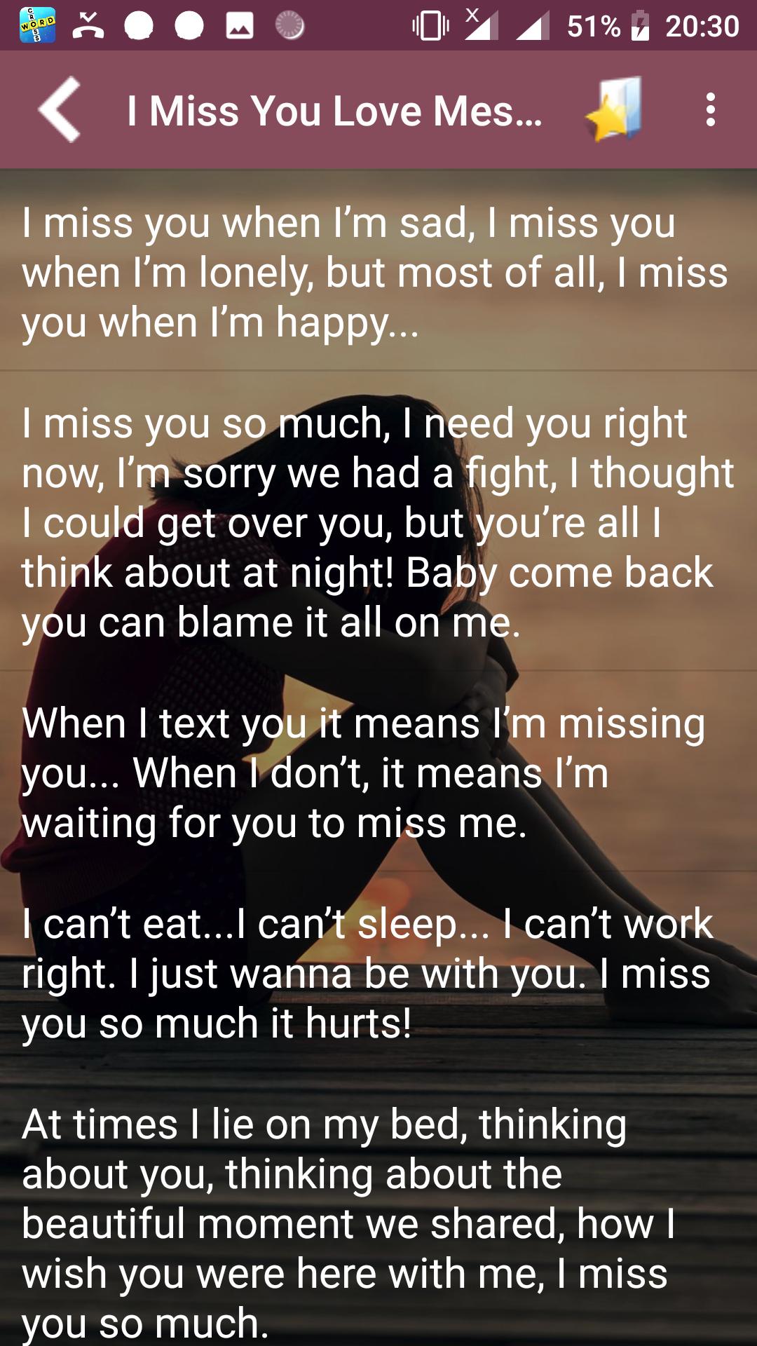 Love text message missing you 2021 I