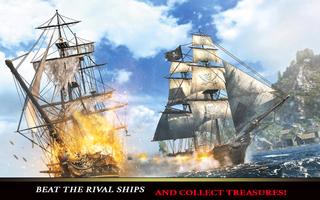 Caraïbes Navire guerre - Bataille Pirates vrai 18 Affiche