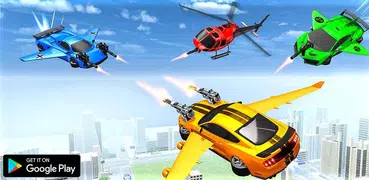 Flying Robot Car Transform - Robot Shooting Games