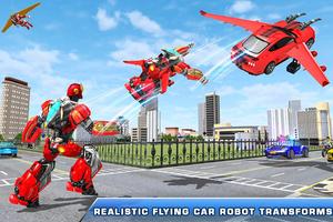 Flying Robot Car Transform - Robot Shooting Games screenshot 1