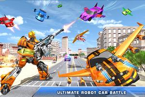 Flying Robot Car Transform - Robot Shooting Games screenshot 2