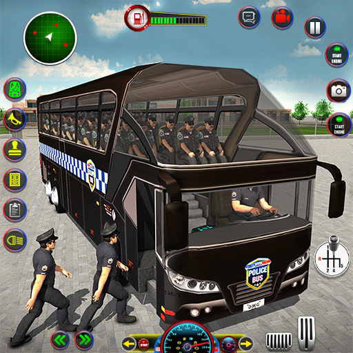 Polícia ônibus dirigindo jogo
