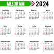 Mizoram Calendar 2024