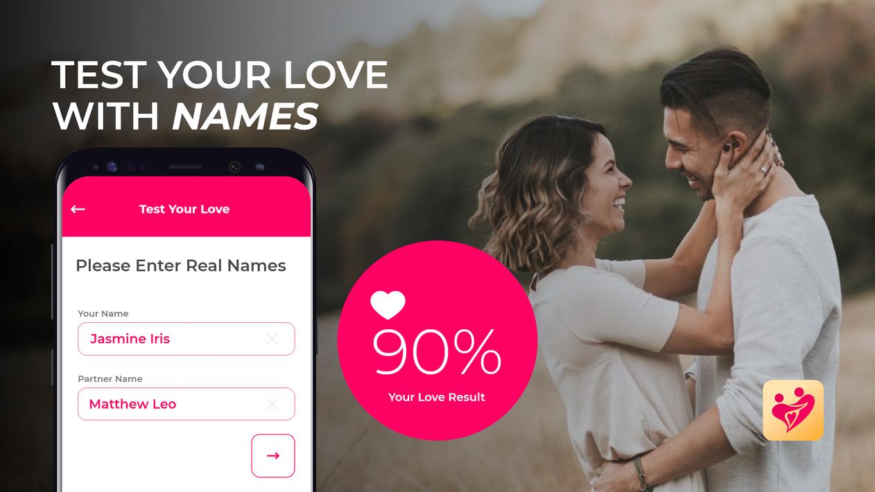 Penguji Cinta &amp; Kalkulator Cinta Nama Foto untuk Android