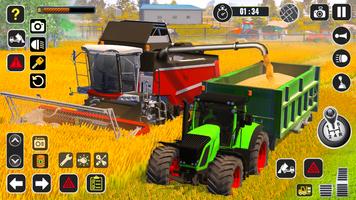 Tractor Farming Game Harvester Affiche