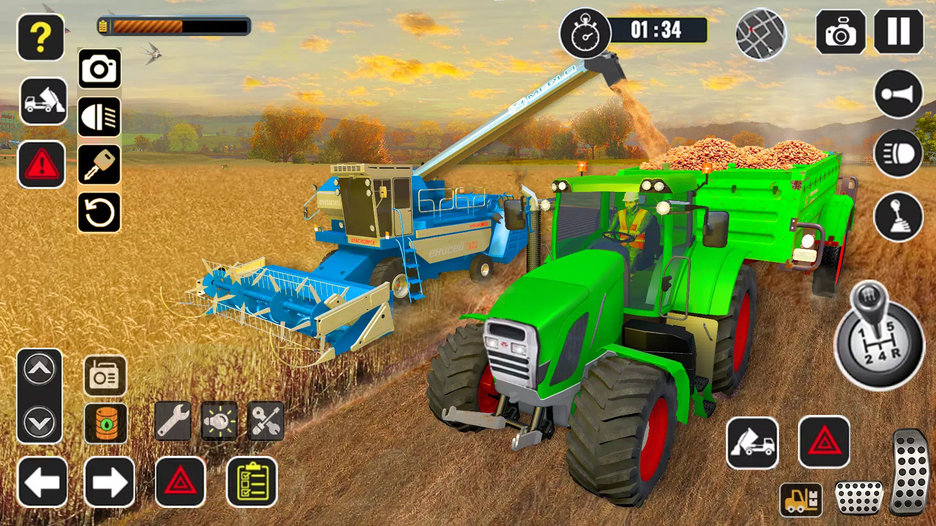 Tractor Farming Game Harvester