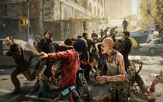 Strzelanie do ataku zombie plakat