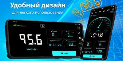 GPS спидометр и HUD одометр постер