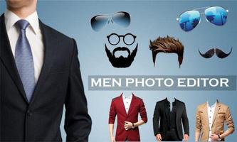 Man Photo Editor : Man Hair style ,mustache ,suit Poster