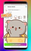 Wasticker animés chat Mochi capture d'écran 1