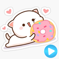 💝Animated Mochi Cat Mochi Stickers for WhatsApp😻