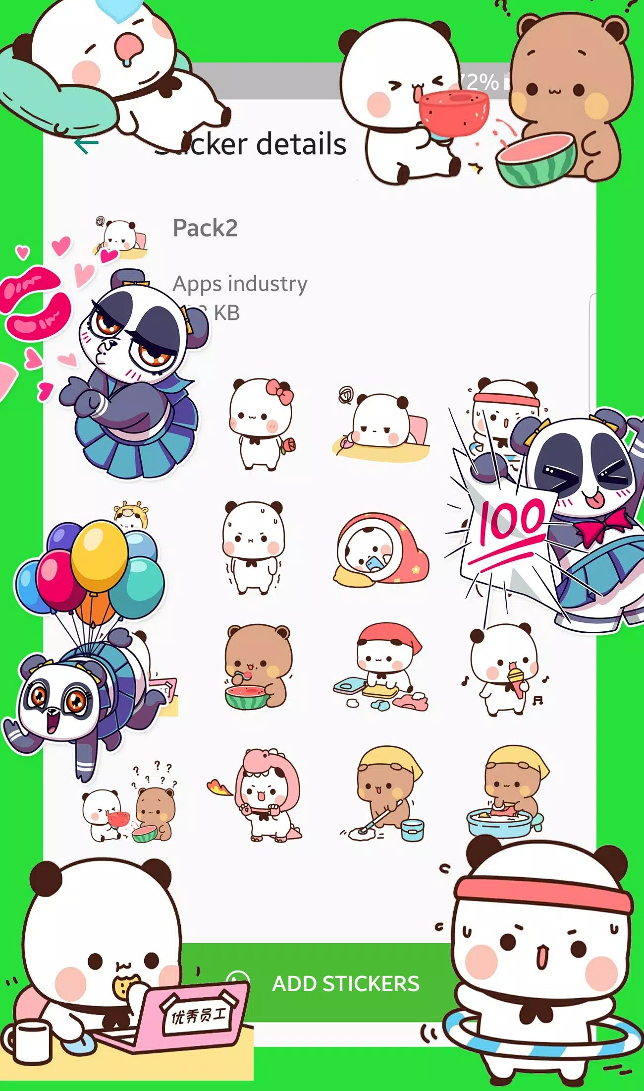 Cute Mochi Panda Stickers for Whatsapp APK per Android Download