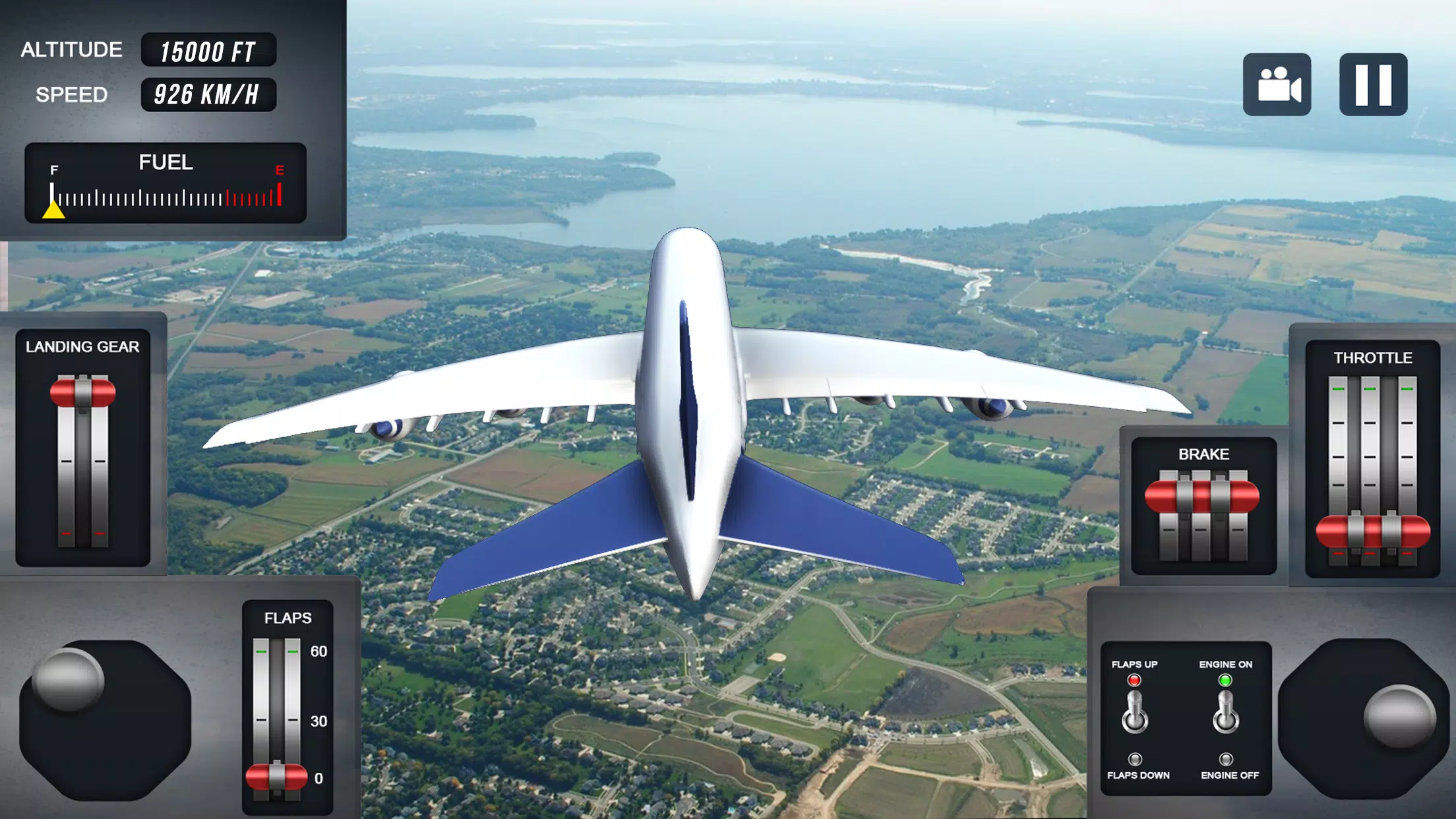 Jogo de avião simulador de vôo versão móvel andróide iOS apk