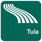 Karte von Tula offline Zeichen