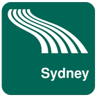Karte von Sydney offline Zeichen