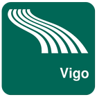 Karte von Vigo offline Zeichen