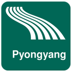 Karte von Pyongyang offline Zeichen