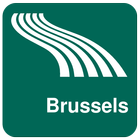 Carte de Bruxelles off-line icône