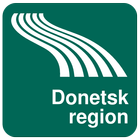 Karte von Donezk region Zeichen