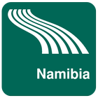 Carte de Namibie off-line icône