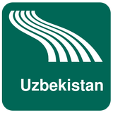 Karte von Usbekistan offline Zeichen