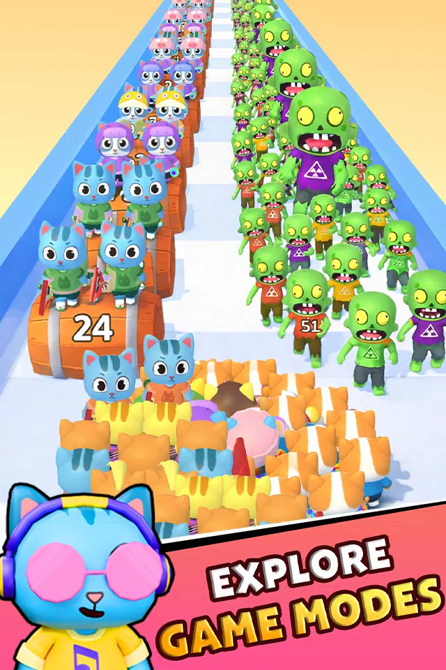 Meow Rush: Merge & Run