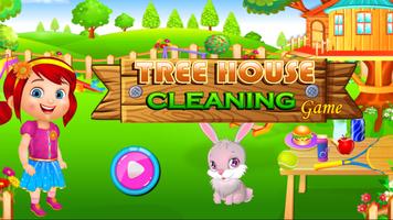 Tree House Cleaning Girl Game Affiche