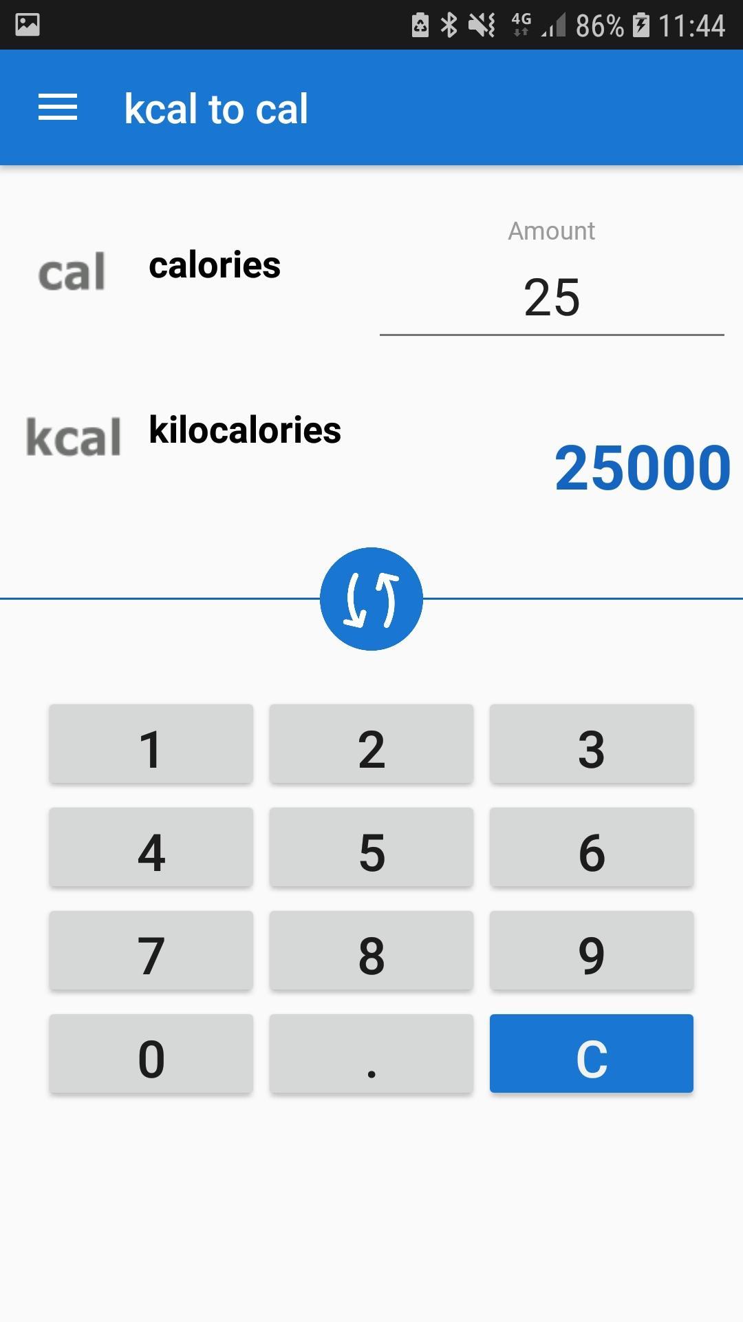 kcal to cal / kilocalorie to calorie Converter for Android ...