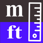 Meters to feet / m to ft converter-icoon