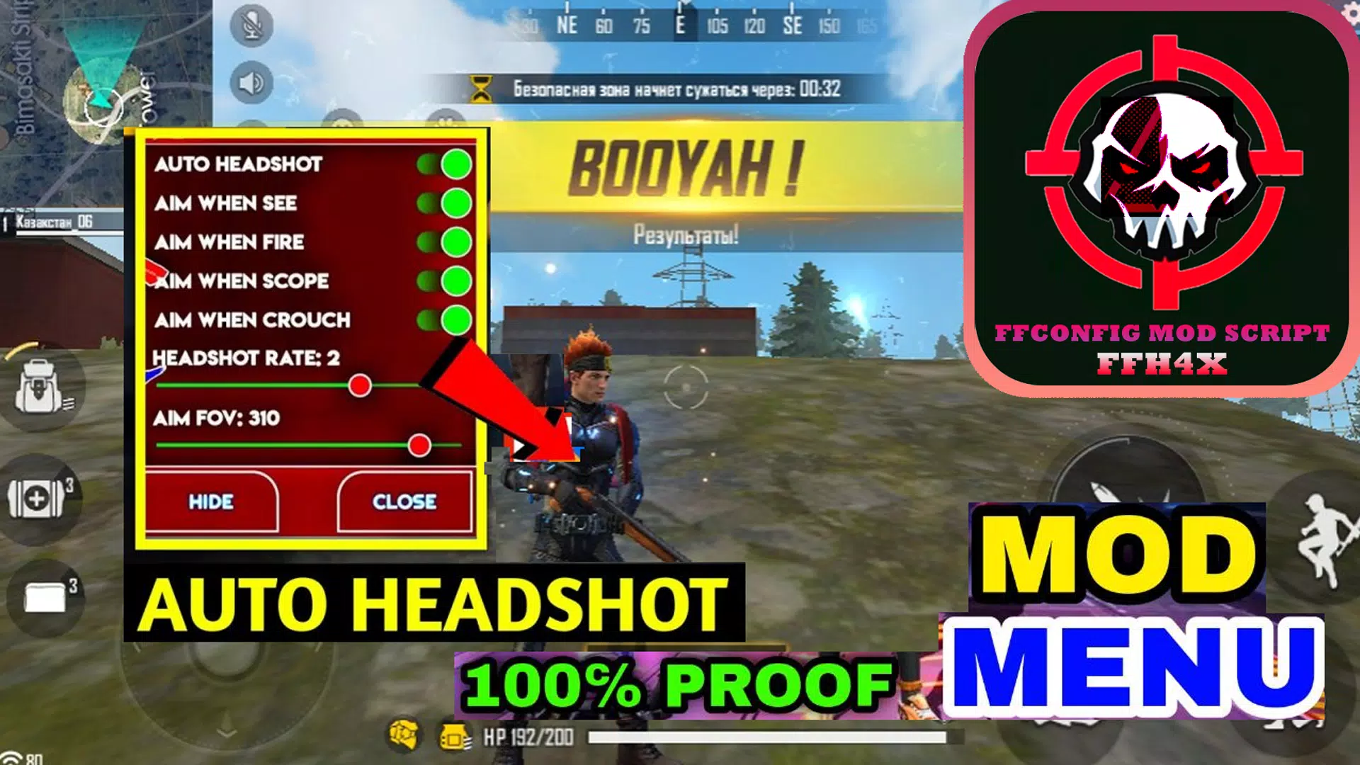 Download FFFH4X Menu Mod Fire Config FF android on PC