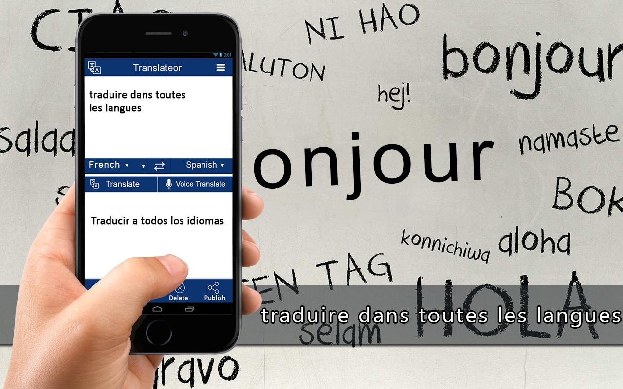 Tout Les langues Traducteur Libre Voix Traduction pour Android