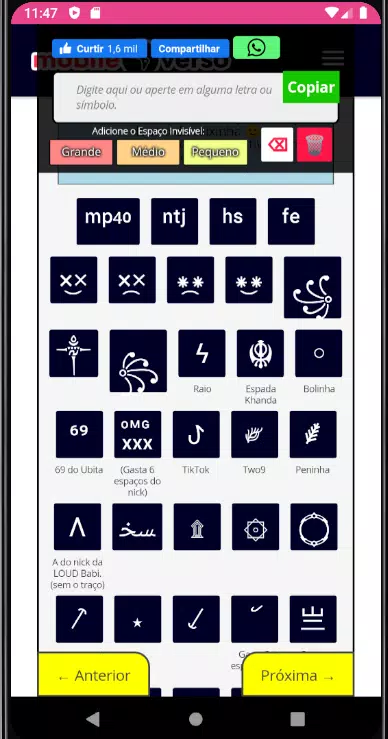 Download do APK de Nomes para FF com símbolos esp para Android