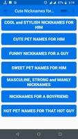 Cute Nicknames for Guys and Boys capture d'écran 2