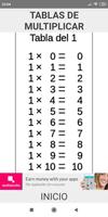 Tablas de multiplicar capture d'écran 1