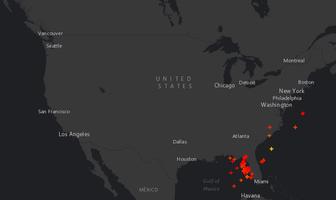 US Lightning Strikes Map poster