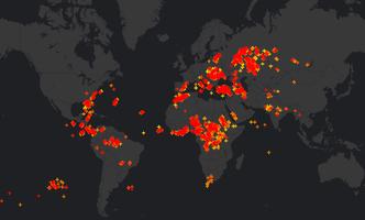 Global Lightning Strikes Map Affiche