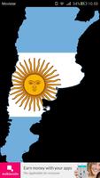 Poster Argentina flag map