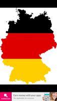 Germany flag map الملصق