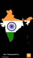 Poster India flag map