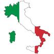 Italy flag map