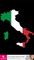 Italy flag map Affiche