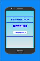 Deutsch Kalender 2020 mit Feiertagen ポスター