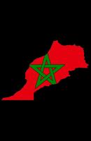 Morocco flag map Poster